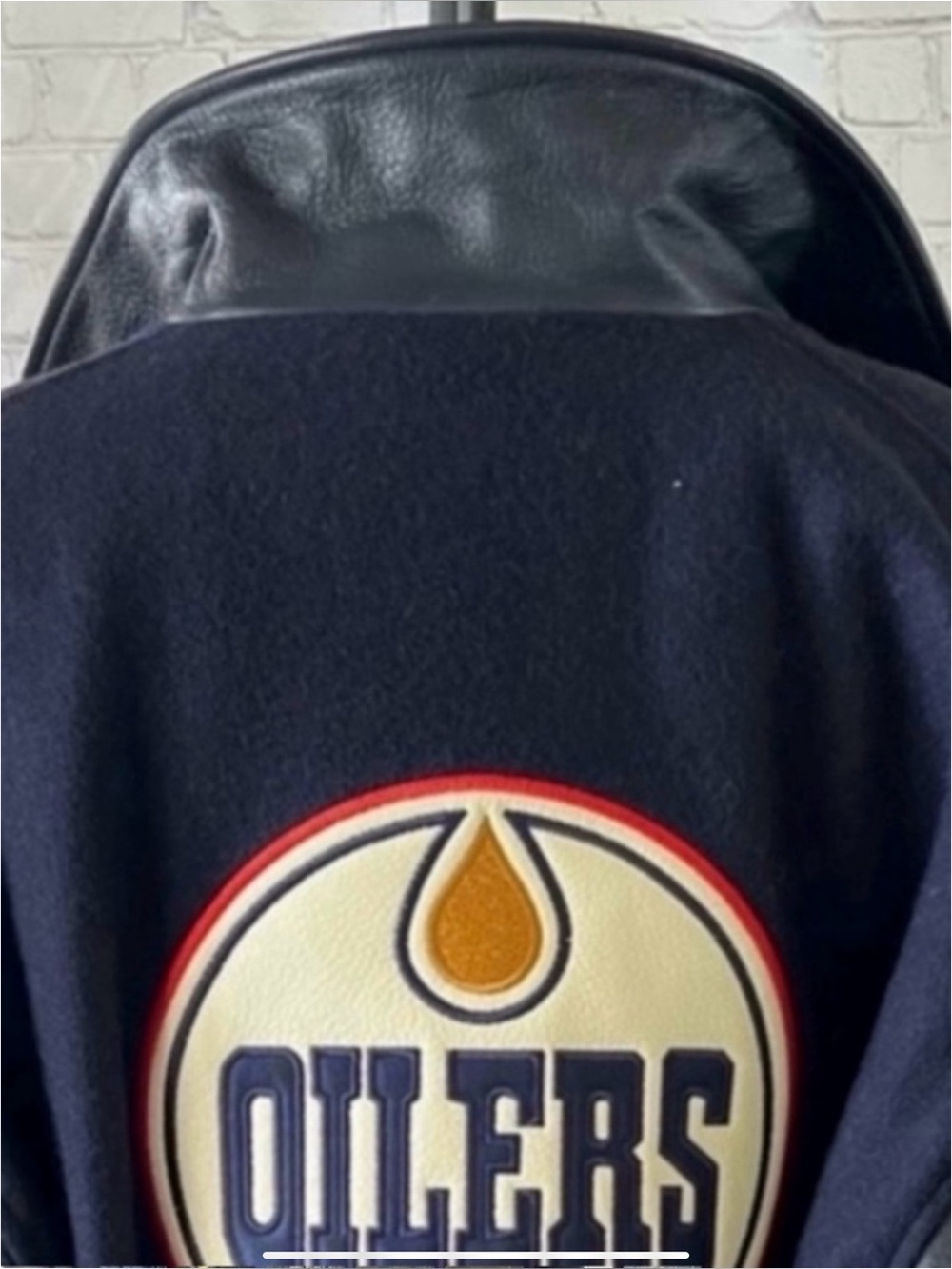 🏒Edmonton OILERS Leather/Wool JACKET